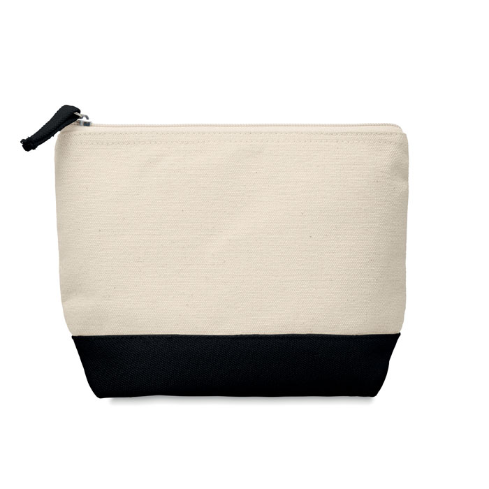 Bicolour cotton cosmetic bag with your logo