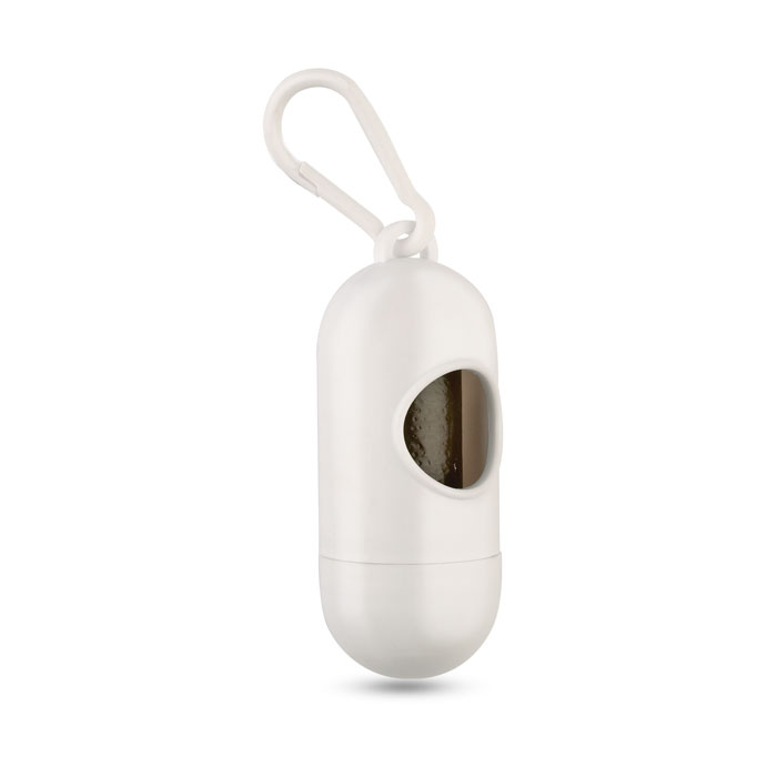 Container for pet bag w/ hook with logo printing