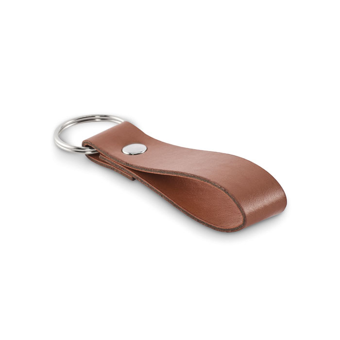 PU loop key ring with logo printing