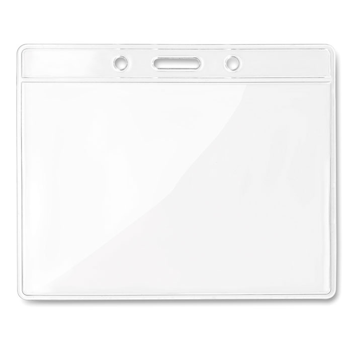 Transparent badge 10 x 8 cm with your logo