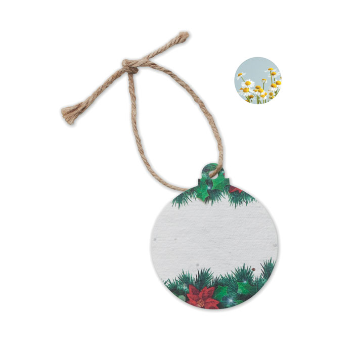 Seed paper Christmas bauble ornament with your logo