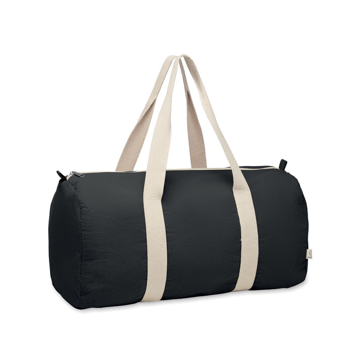 Recycled cotton sports bag with logo printing