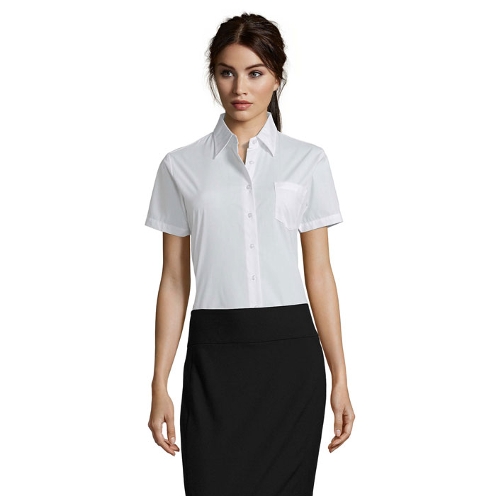 Poplin women's shirt short sleeve with your logo