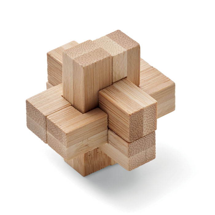 Bamboo brain teaser puzzle with logo printing