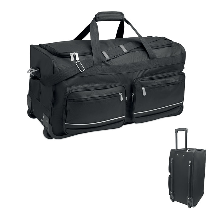 Duffle bag trolley 600D RPET with logo printing