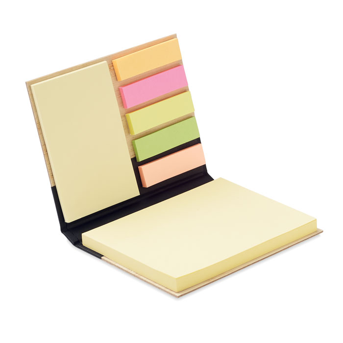 Bamboo sticky note memo pad with your logo