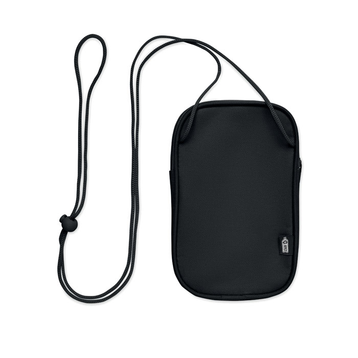 RPET cross body travel pouch with logo printing