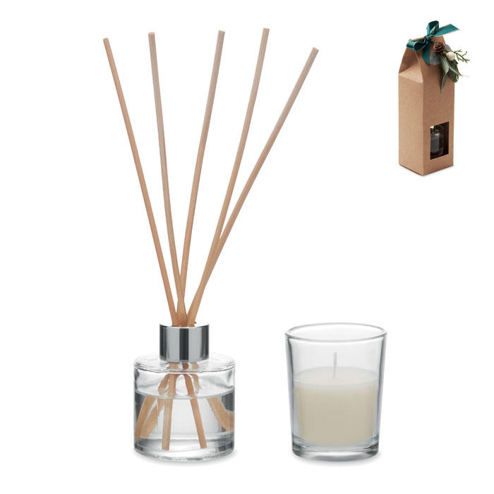 Vanilla diffuser and candle set with your logo