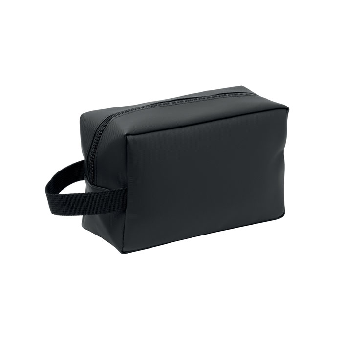 Toiletry bag in 600D RPET with logo printing