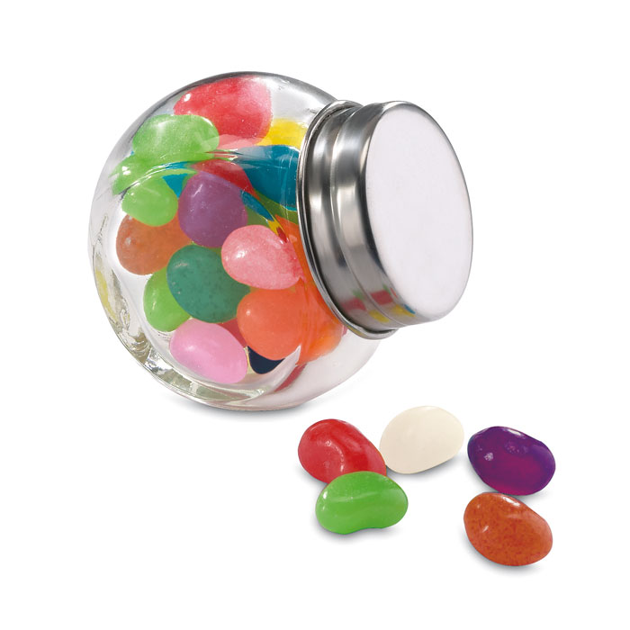 Glass jar with jelly beans with your logo