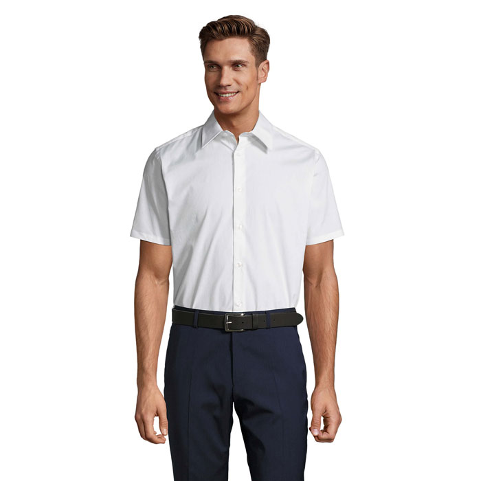 Stretch men's shirt short sleeve with your logo