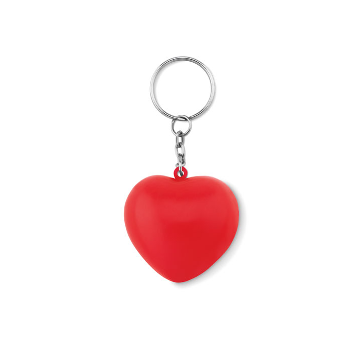 Key ring with PU heart with logo printing