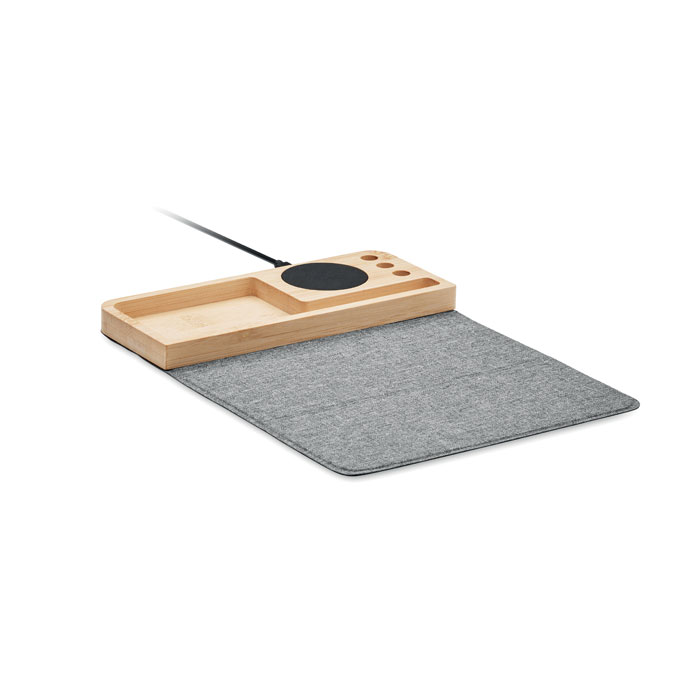 Wireless charger in bamboo 15W with your logo