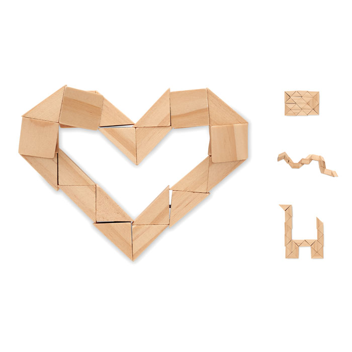 Wooden twist puzzle with logo printing