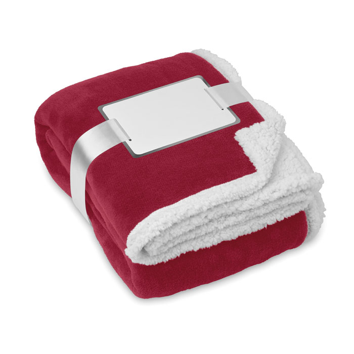 Coral fleece and sherpa blanket with your logo