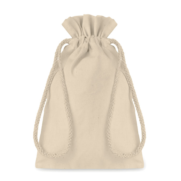 Small cotton drawcord gift bag with your logo