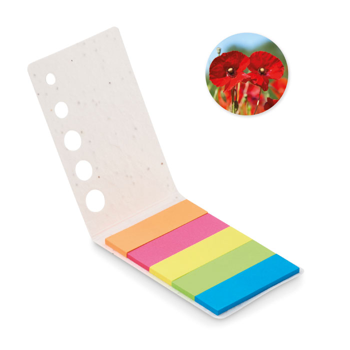 Seed paper page markers pad with logo printing