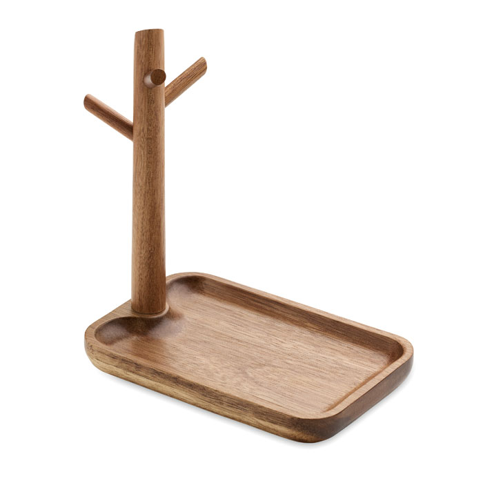 Acacia wood key tray with your logo
