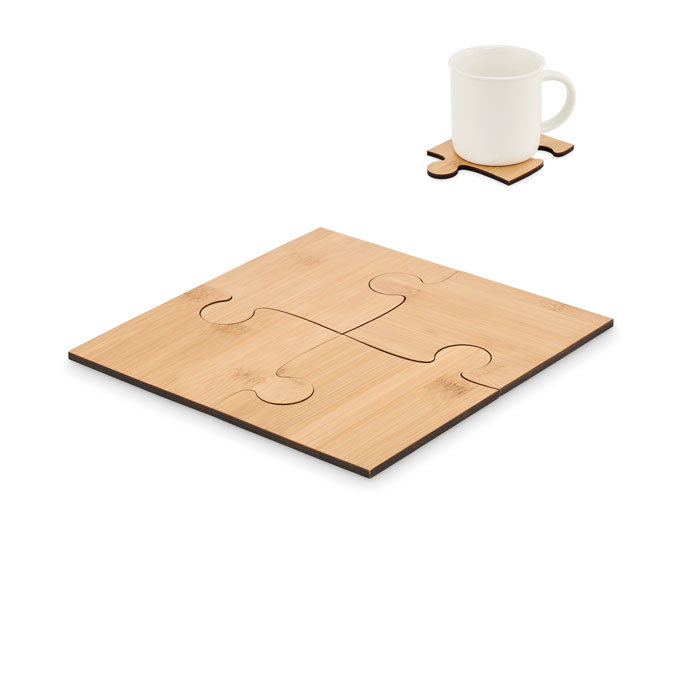 Set of 4 puzzle coasters with your logo