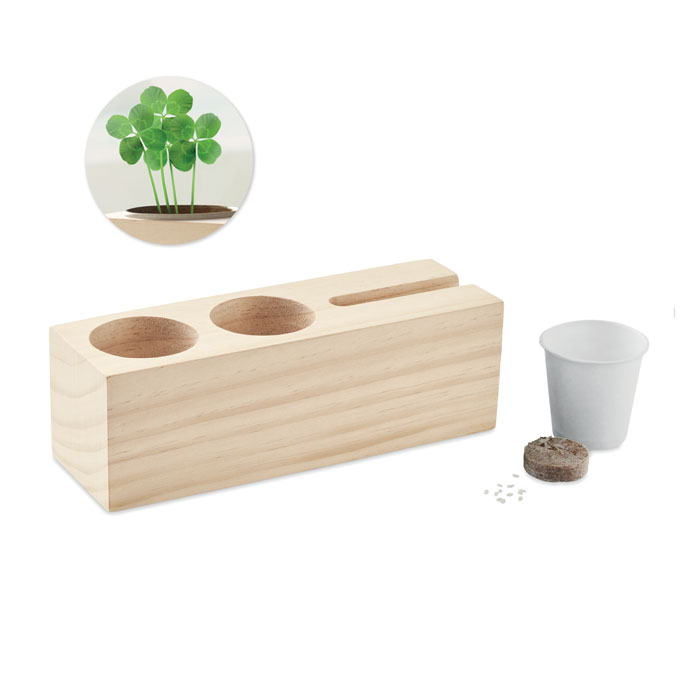 Desk stand with seeds kit with your logo