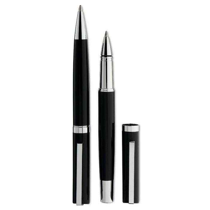 Pen and rollerball in paper box with your logo