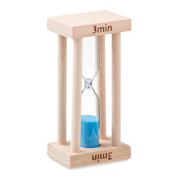 Wooden sand timer 3 minutes with logo printing