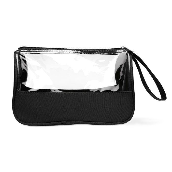 Microfibre and PVC toiletry bag with logo printing