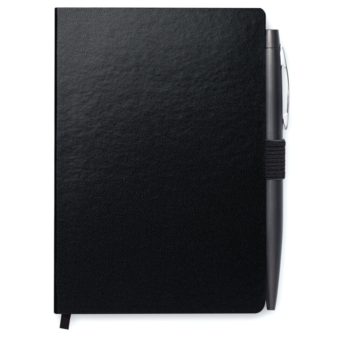 A6 notebook with pen 72 lined with your logo