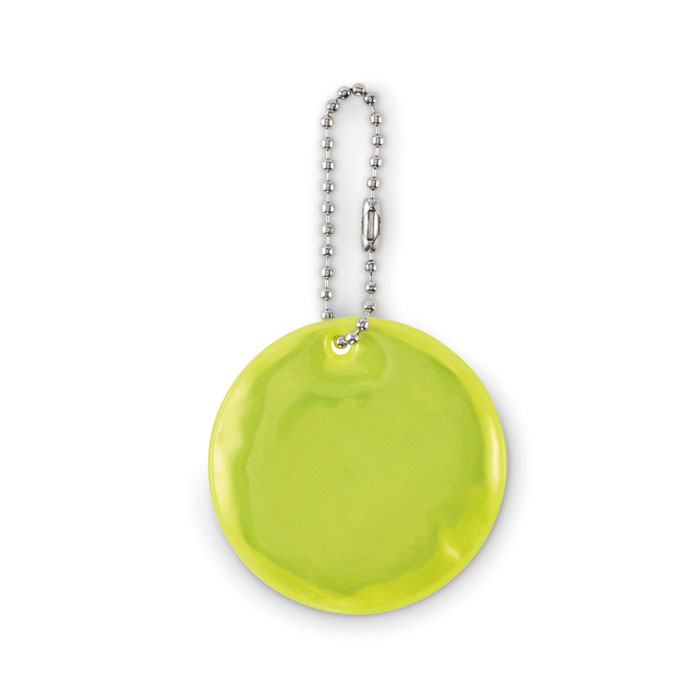 Round reflective keyring with logo printing