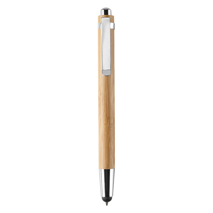 Bamboo ball pen with stylus with your logo