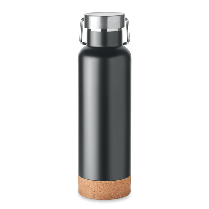 Double wall bottle 500 ml cork base and handle with your logo