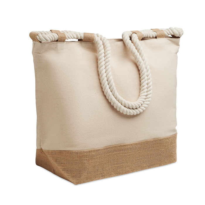 Canvas beach bag with logo printing
