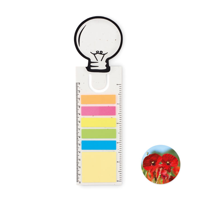 Seed paper bookmark w/memo pad with logo printing