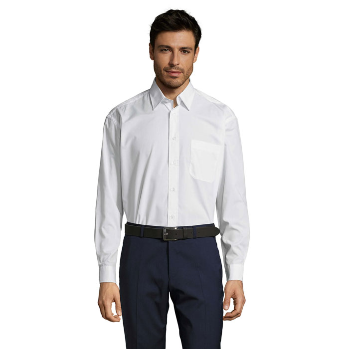 Poplin men's shirt long sleeve with your logo