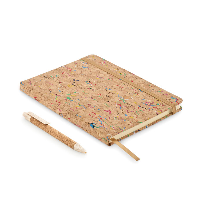 A5 coloured cork notebook with your logo