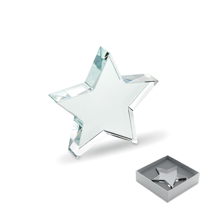 Glass star award with your logo