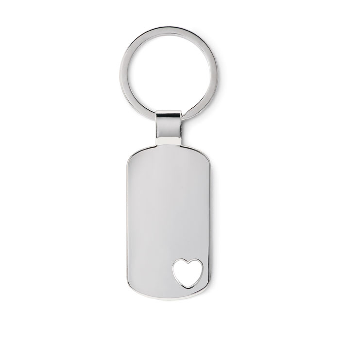 Key ring with heart detail with logo printing