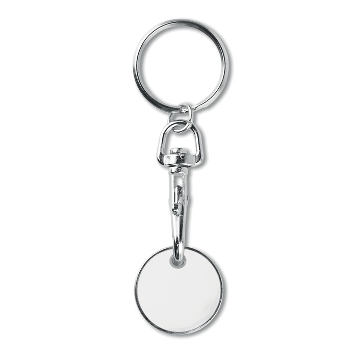 Euro trolley token key ring with logo printing