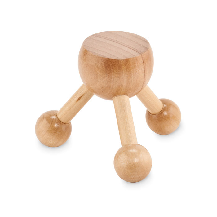 Wooden hand-held massager with logo printing